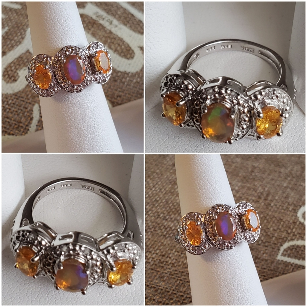 Ethiopian Fire Opal Citrine Ring - Picture 17 of 17